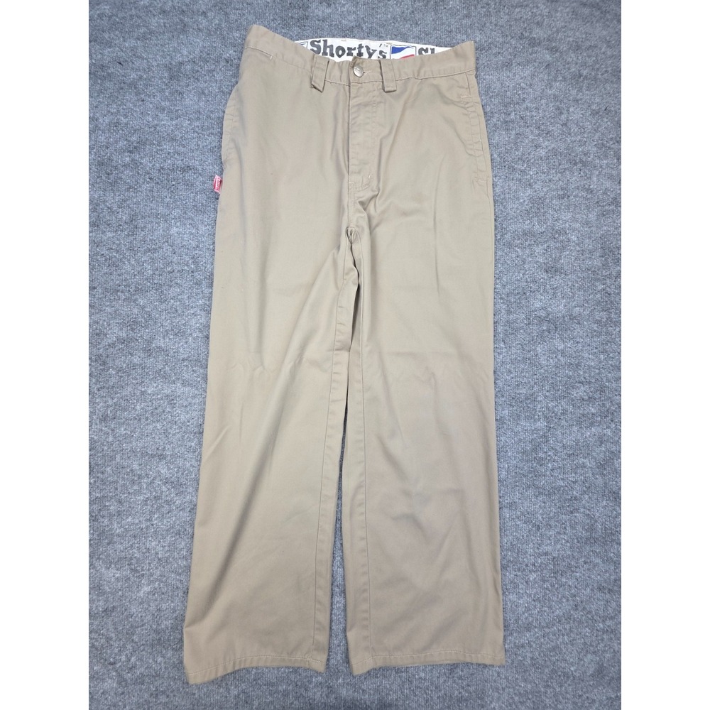 Vintage Shortys Pants Men's 28R (FITS 28 x 27) Beige Wide Leg Cotton Blend
